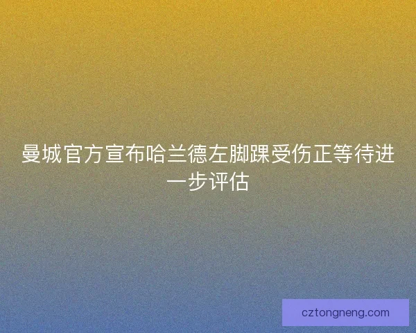 曼城官方宣布哈兰德左脚踝受伤正等待进一步评估